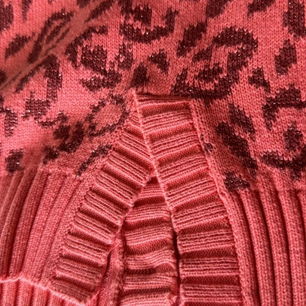 Kate Spade Leopard Print Cardigan Preppy  Barbiecore